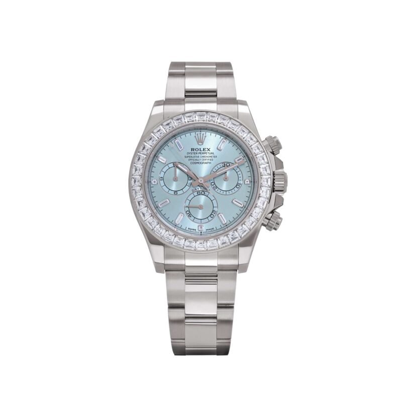 Rolex Daytona Platinum Ice Blue Diamond Dial – Diamond Bezel